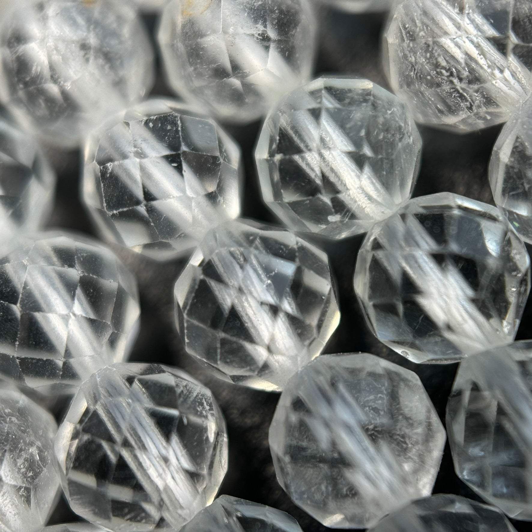 White Topaz Faceted Round Beads image 6