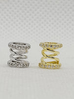 Spring Cubic Zirconia Spacers | 925 Sterling Silver (2 colours) image 2