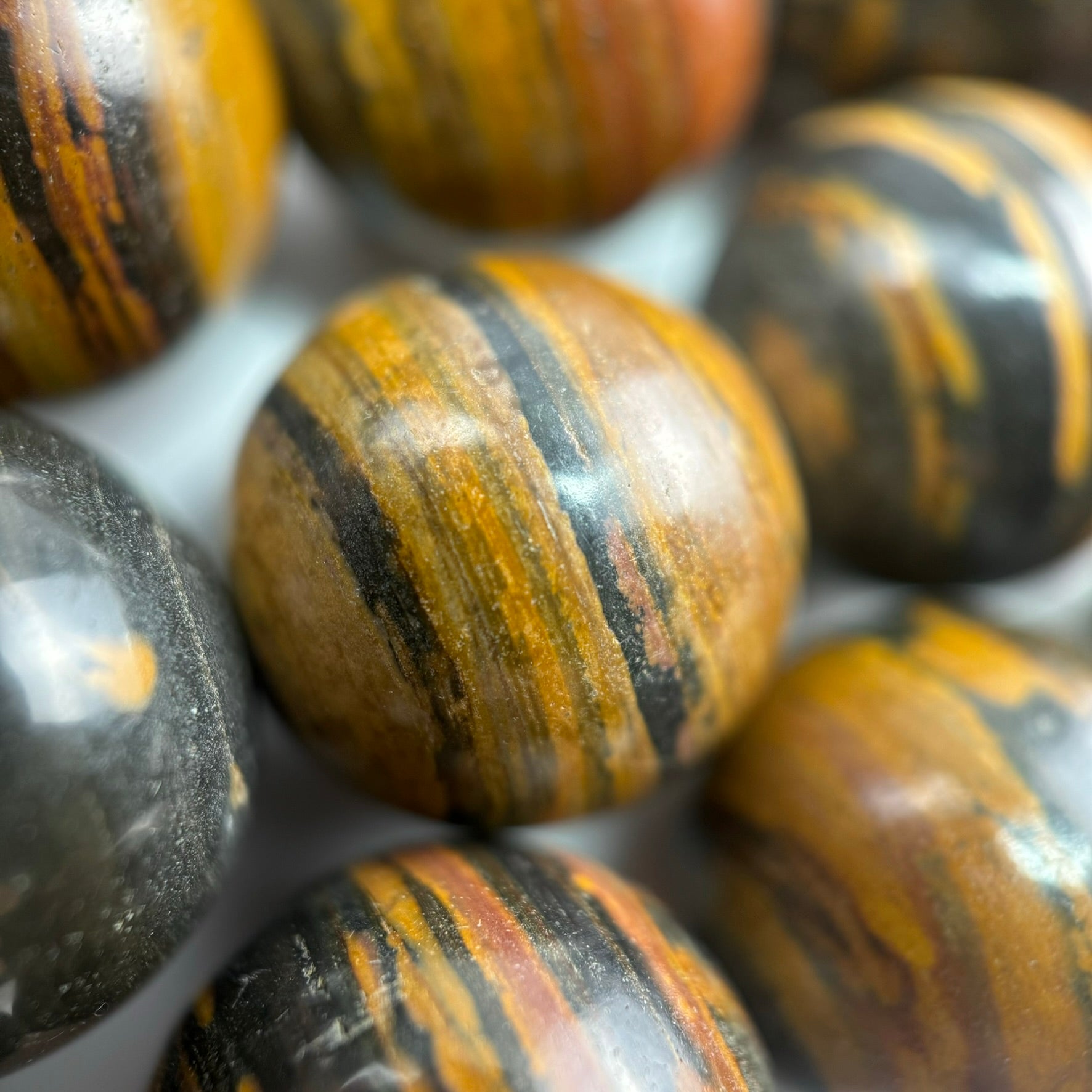 Brown Zebra Jasper Polished Beads (20mm) image 1