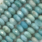 Larimar Faceted Rondelle Polished Beads (AAA Quality) image 2