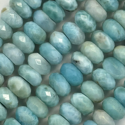 Larimar Faceted Rondelle Polished Beads (AAA Quality) image 2