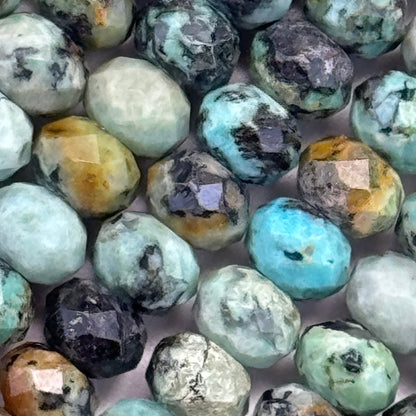 African Turquoise (Jasper) Faceted Rondelle Beads image 1