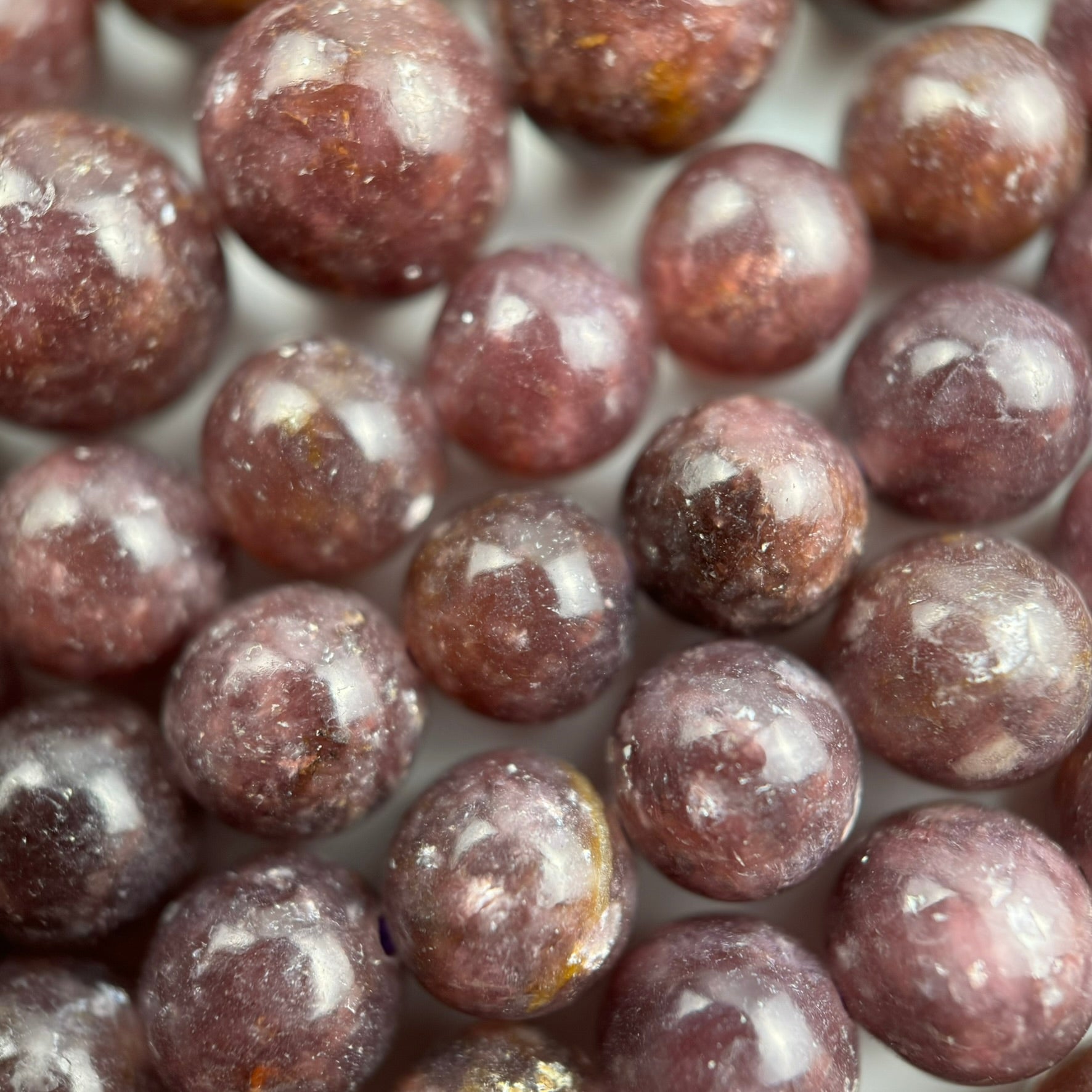 Lepidolite AAA Polished  Round Beads image 2