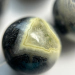 Black Silver Leaf Round Beads image 5