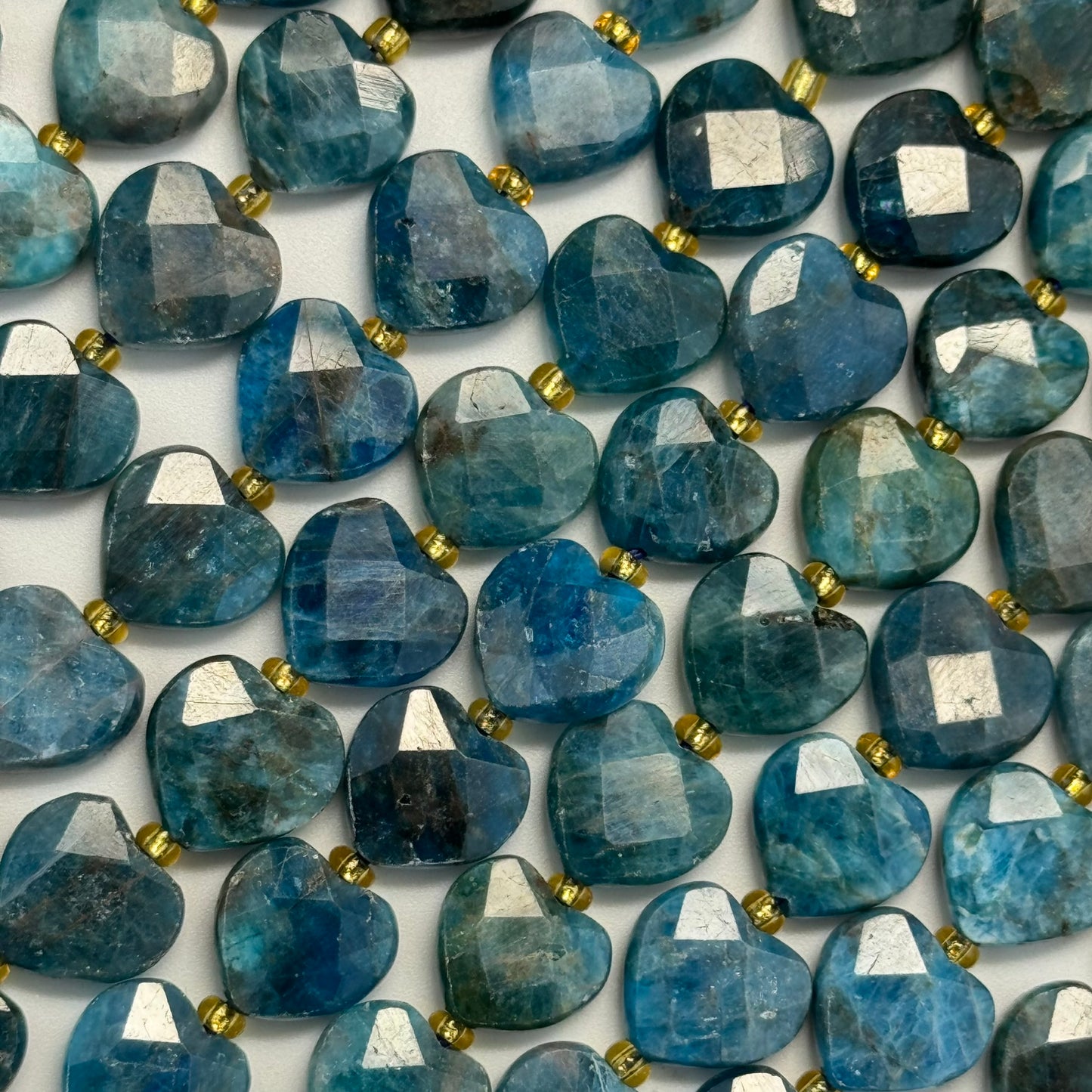 Blue Apatite Faceted Heart Shaped Beads image 5