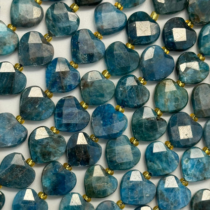 Blue Apatite Faceted Heart Shaped Beads image 5