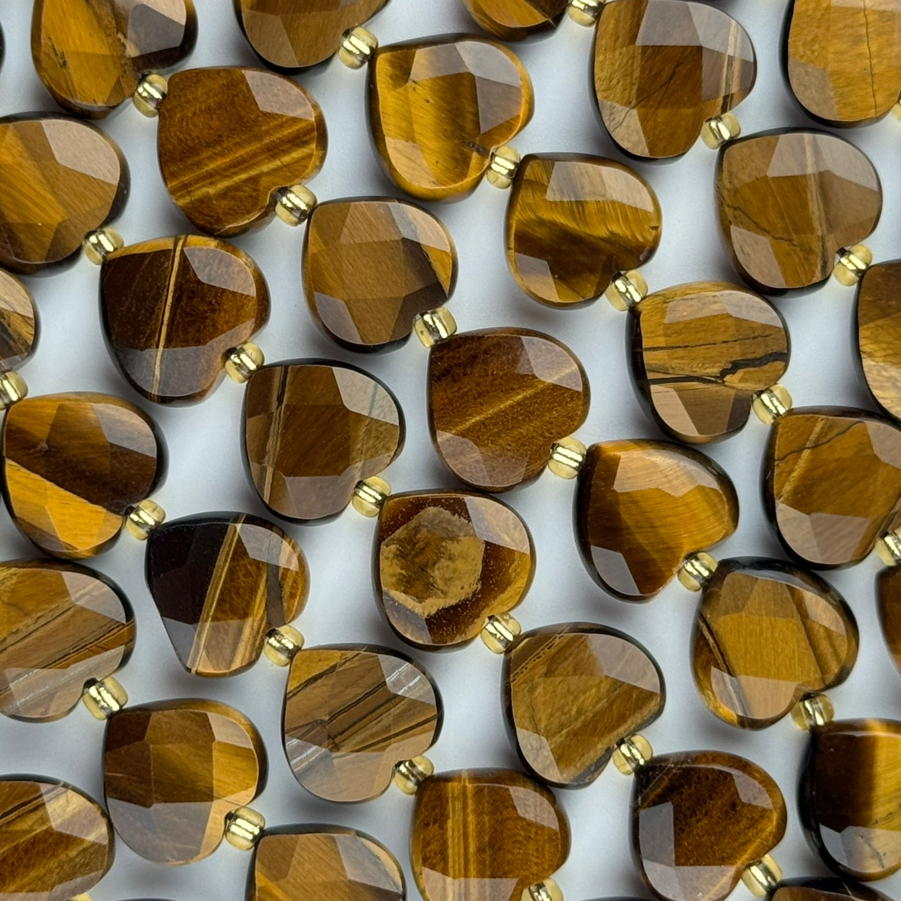 Tiger's Eye Faceted Heart 12ÃƒÆ’Ã†â€™Ãƒâ€ Ã¢â‚¬â„¢ÃƒÆ’Ã‚Â¢ÃƒÂ¢Ã¢â‚¬Å¡Ã‚Â¬ÃƒÂ¢Ã¢â€šÂ¬Ã‚Â12 mm Beads image 1