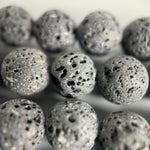 Black Lava Stones Unwaxed Round Beads image 3