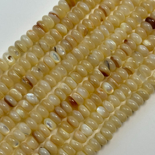 Rainbow Mother Of Pearl Polished Rondelle Beads