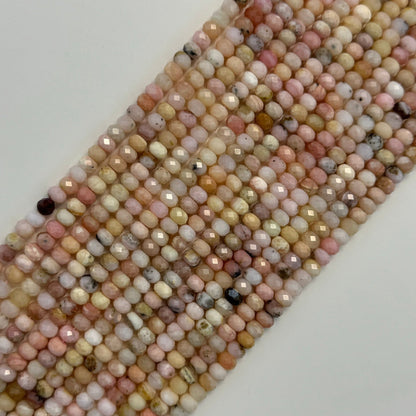 Pink Opal Faceted Rondelle Beads (A Quality) image 0