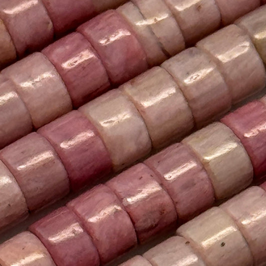 Rhodonite Heishi Beads - (A Quality)