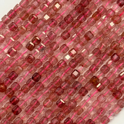 Strawberry Quartz Square Beads image 1