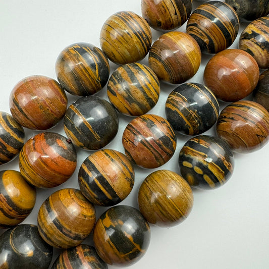 Jasper Brown Zebra Polished Round Beads (AA Quality)