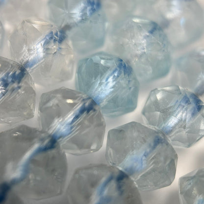 Faceted Topaz Diamond Cut Rondelle Beads (6x4mm) image 1