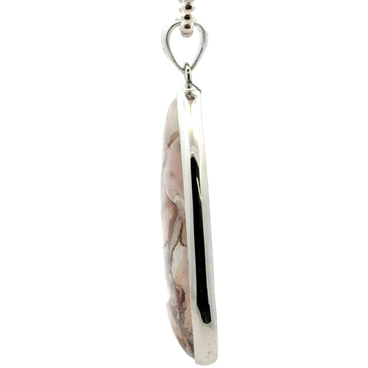 Double-Sided Tiffany Stone 925 Sterling Silver Pendant (Polished Both Sides)