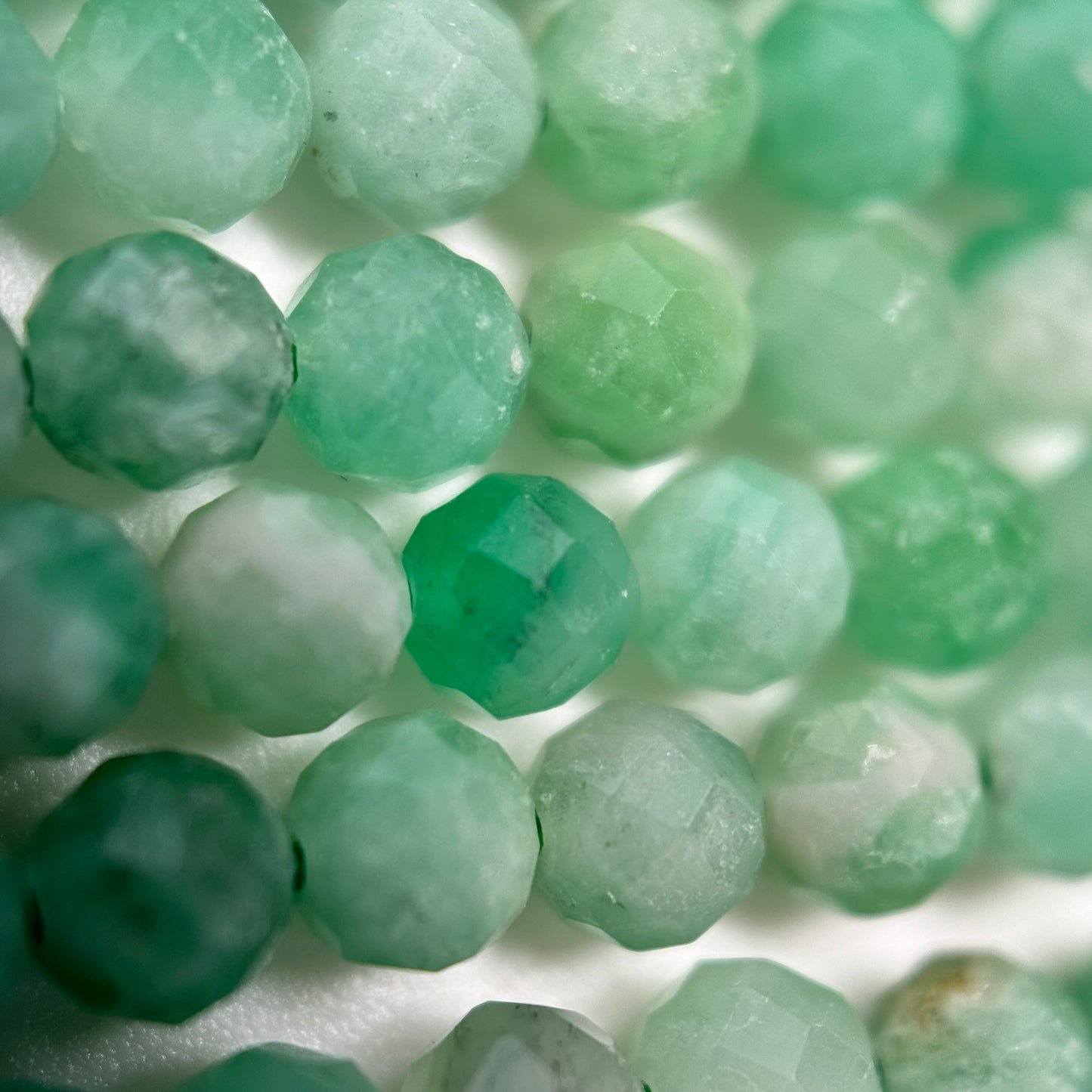 Chrysoprase Faceted Round Beads image 7