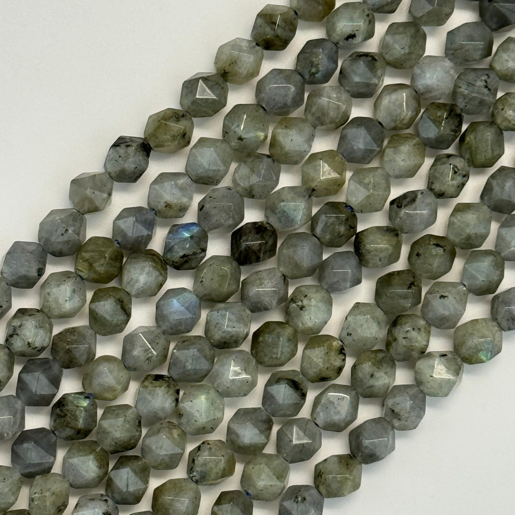 Labradorite Faceted Diamond Cut Beads image 0