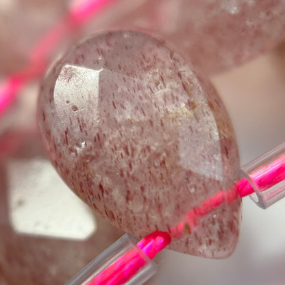 Strawberry Quartz Faceted Pear Shaped Beads image 8