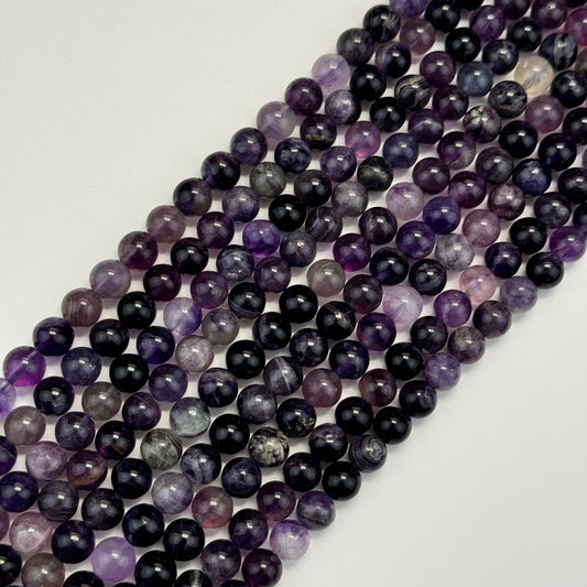 Purple Fluorite Polished  Round Beads image 0