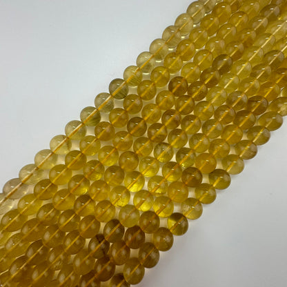 Yellow Fluorite AAA Polished  Round Beads image 6
