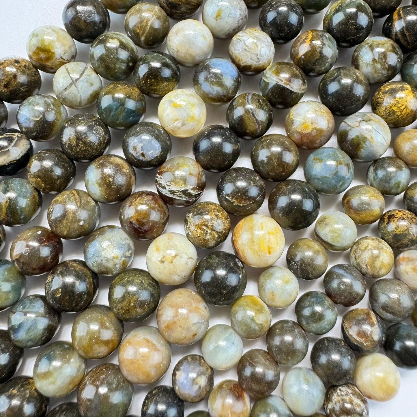 Blue Opal Polished Round Beads image 8