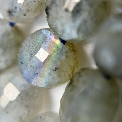 Labradorite Lentils Faceted Beads image 7