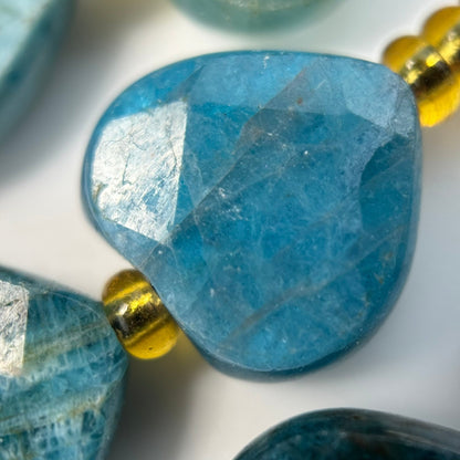 Blue Apatite Faceted Heart Shaped Beads image 4