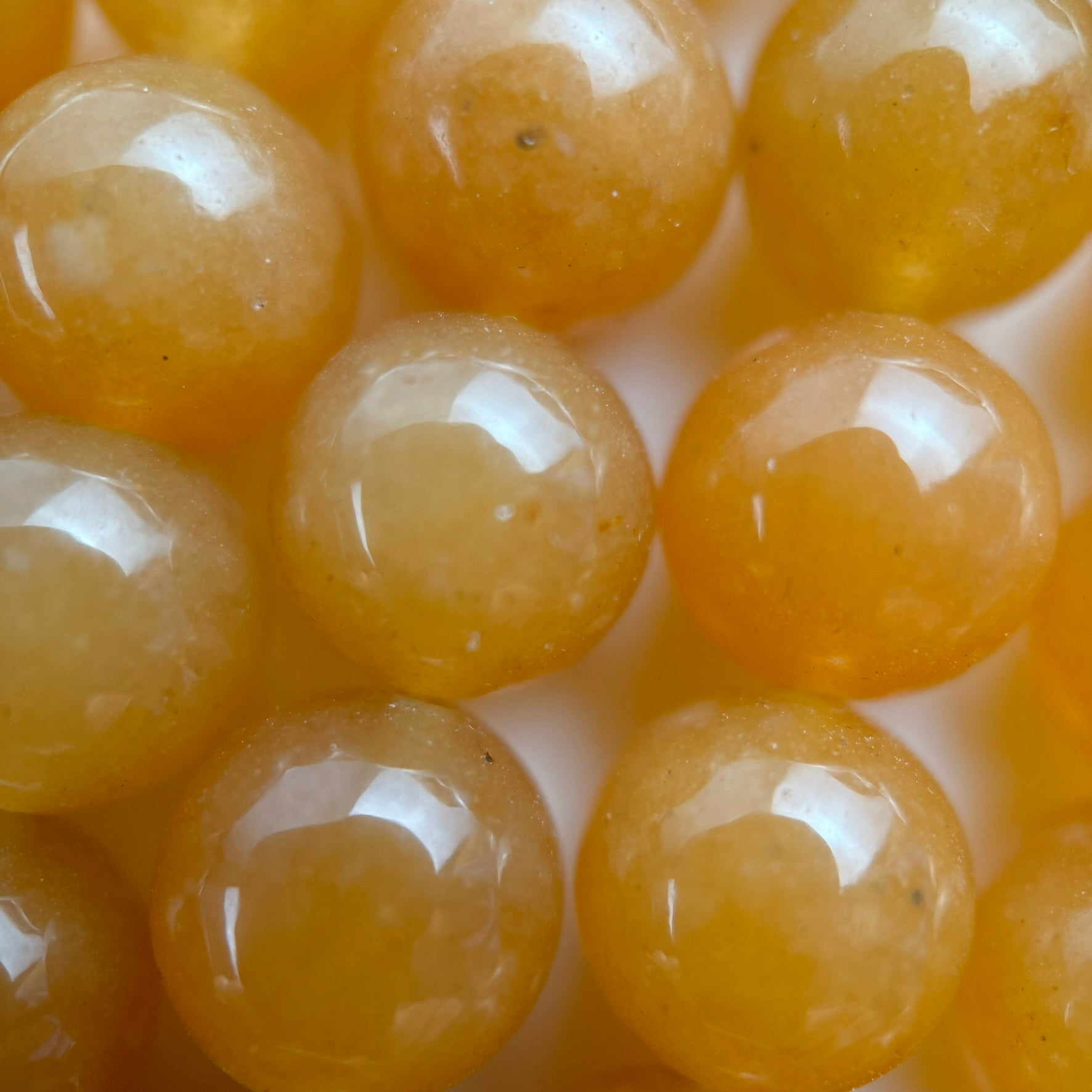 Orange Aventurine Quartz Polished Round Beads image 1