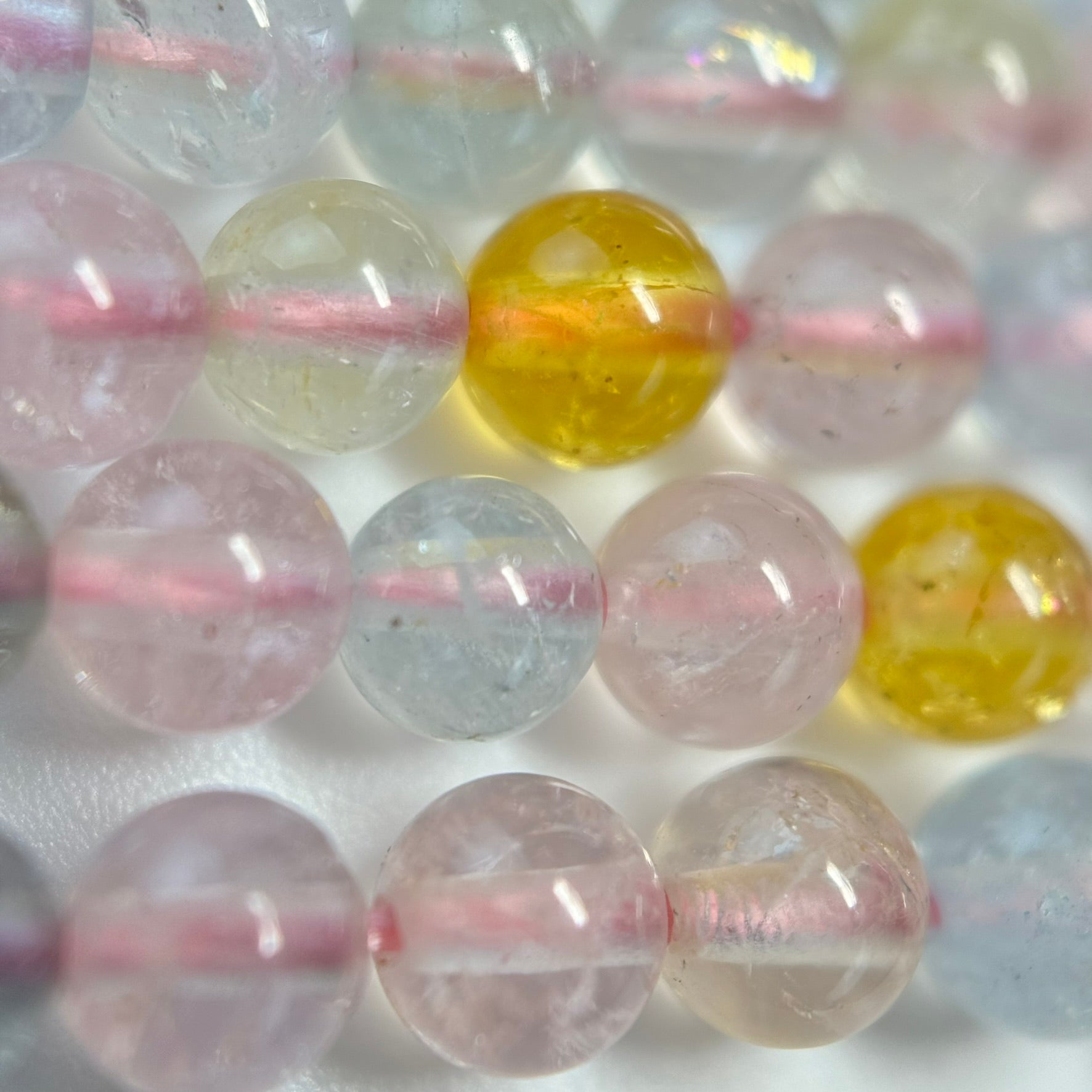 Aquamarine Morganite AA Polished Round Beads image 4