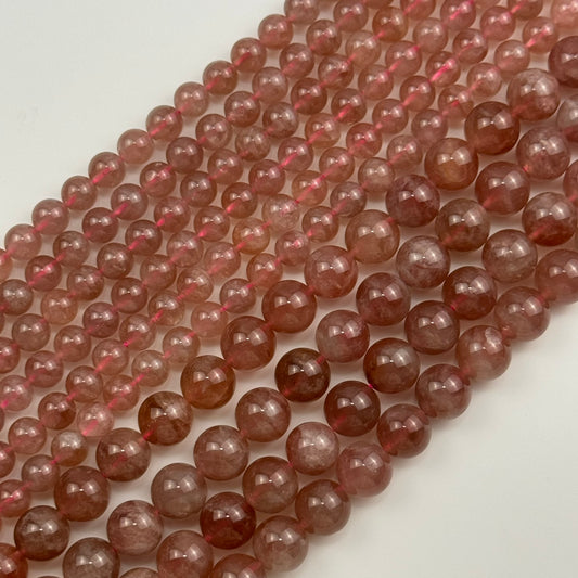Madagascar Rose Quartz Polished Round Beads image 0