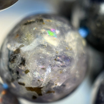 Iolite (Water Sapphire) Polished Round Beads  - 2 image 2
