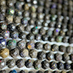 Black Opal Faceted Round Beads image 6