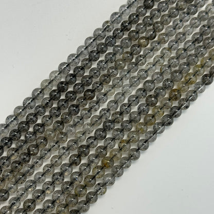 Space Mica Quartz Polished Round Beads