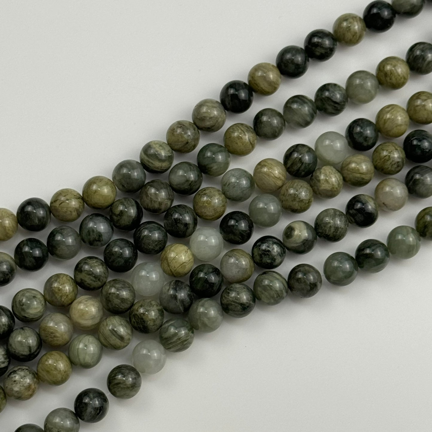 Green Tornado Quartz Polished  Round Beads image 2