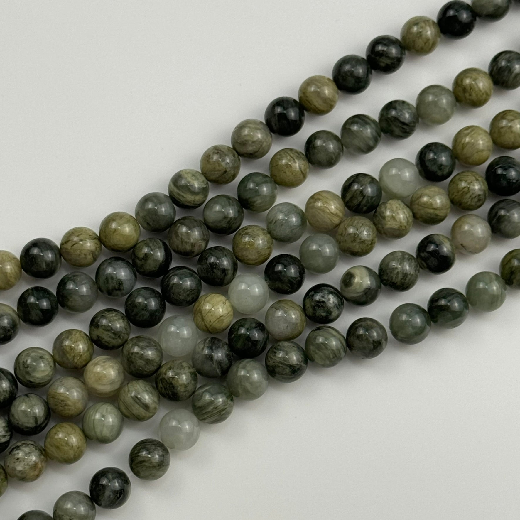 Green Tornado Quartz Polished  Round Beads image 2