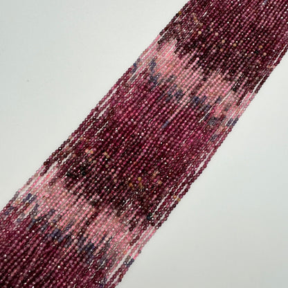 Ruby and Sapphire Faceted Round Beads image 2