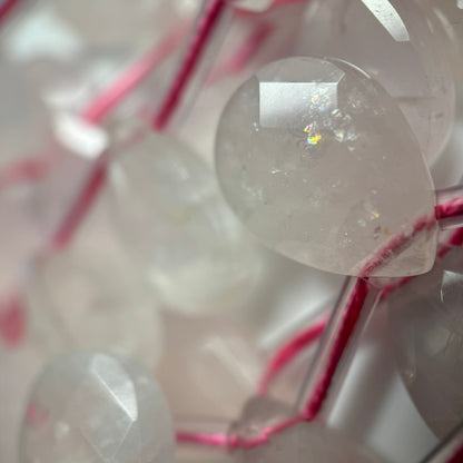 Rose Quartz Faceted Pear Shape Beads image 4