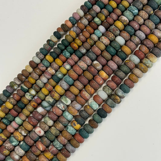 Jasper Mexican Ocean Rondelle Shape (A Quality)