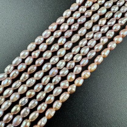 White and Pink Pearl  5.5x3.5mm image 0