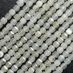 White Moonstone Square Beads image 2
