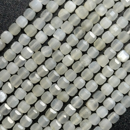 White Moonstone Square Beads image 2