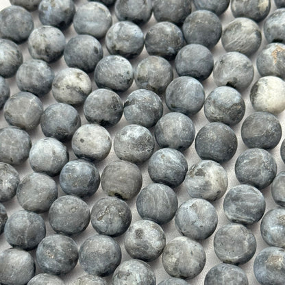 Larvikite Frosted Round Beads image 4