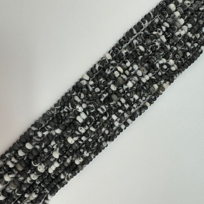 Black and White Jasper Rondelle Beads image 2