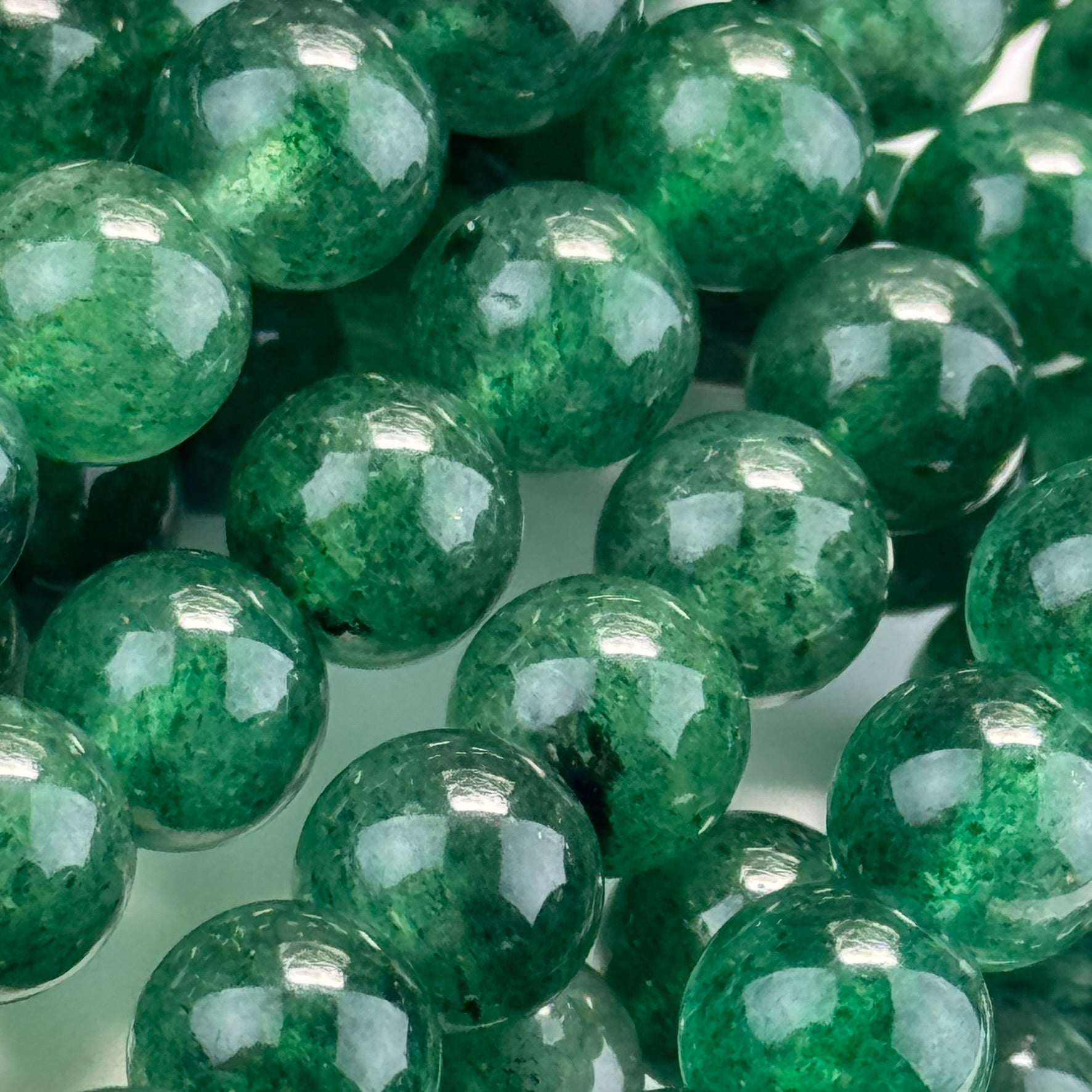 Green Strawberry Quartz Polished Round Beads image 4
