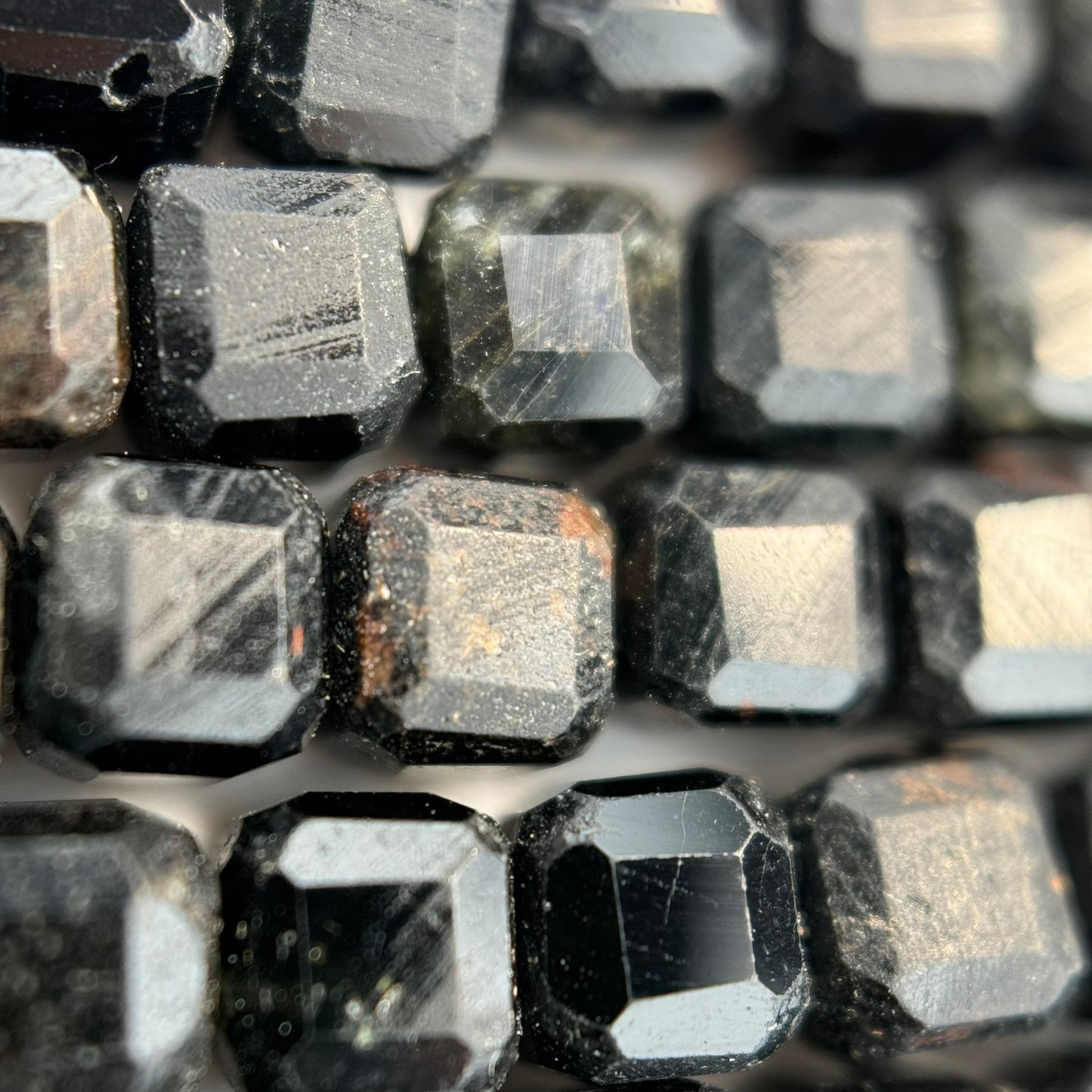 Black Tourmaline Square Beads image 4