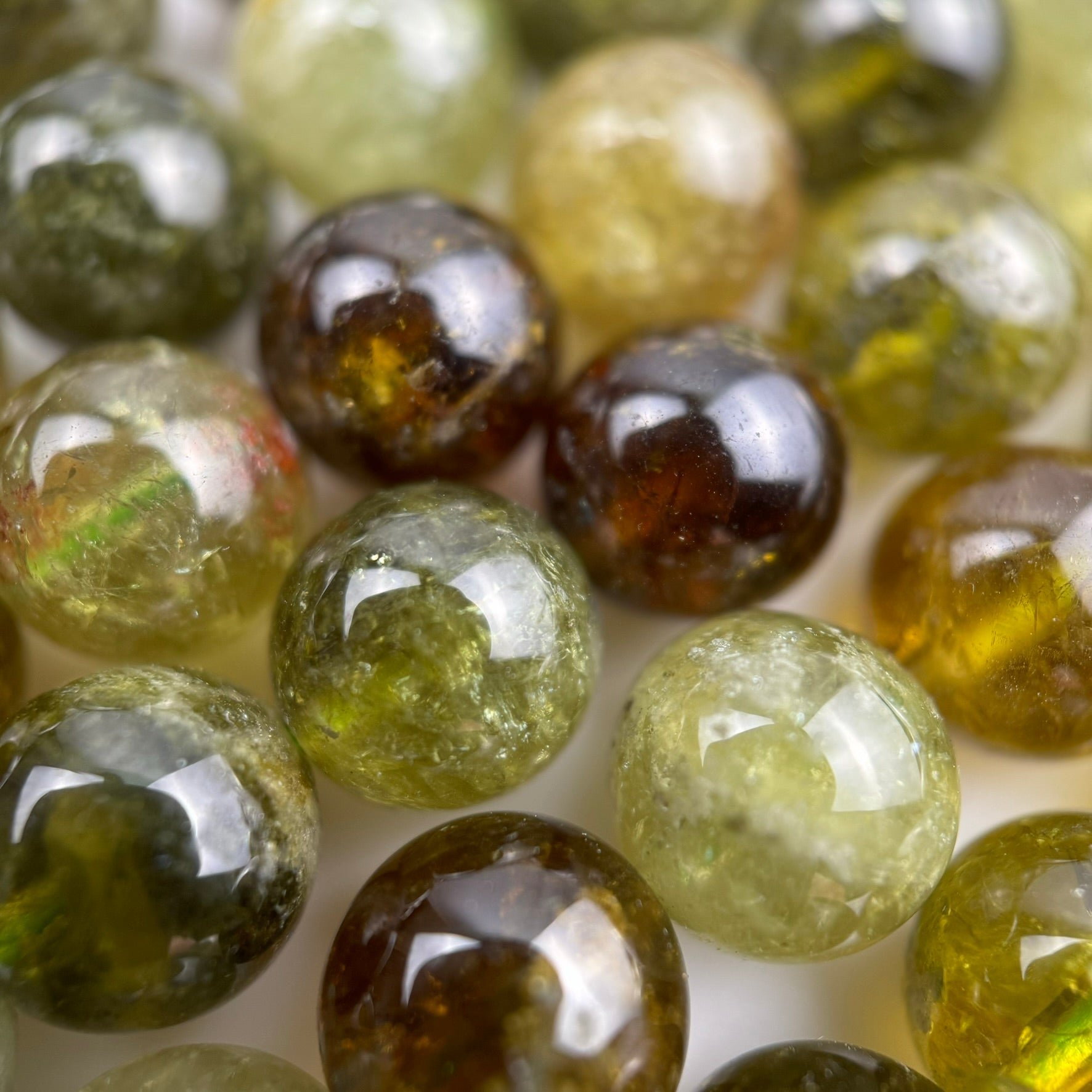 Green Garnet Polished Round Beads image 6