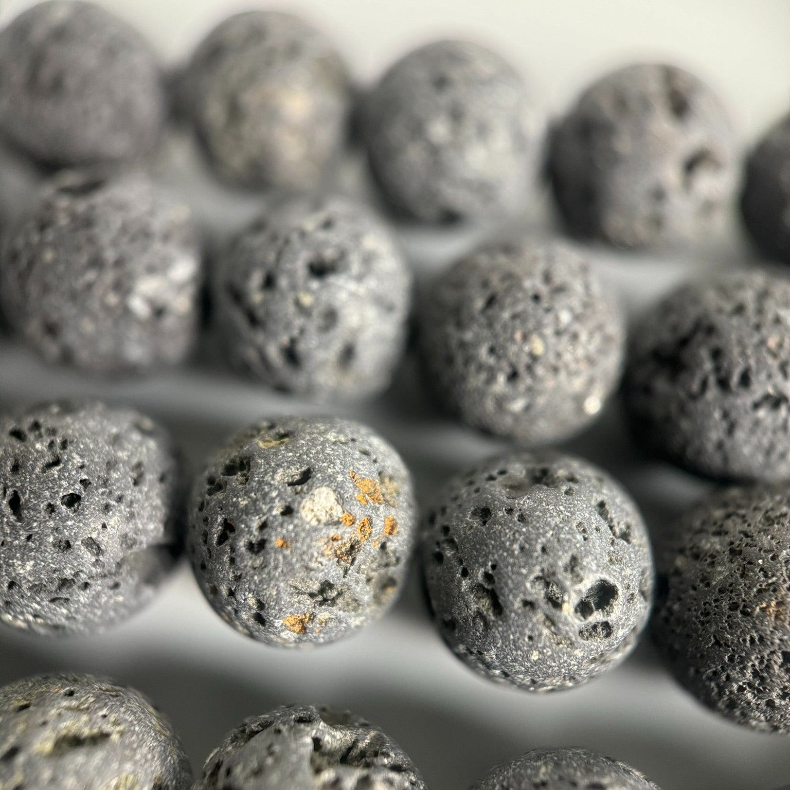 Black Lava Stones Unwaxed Round Beads image 7