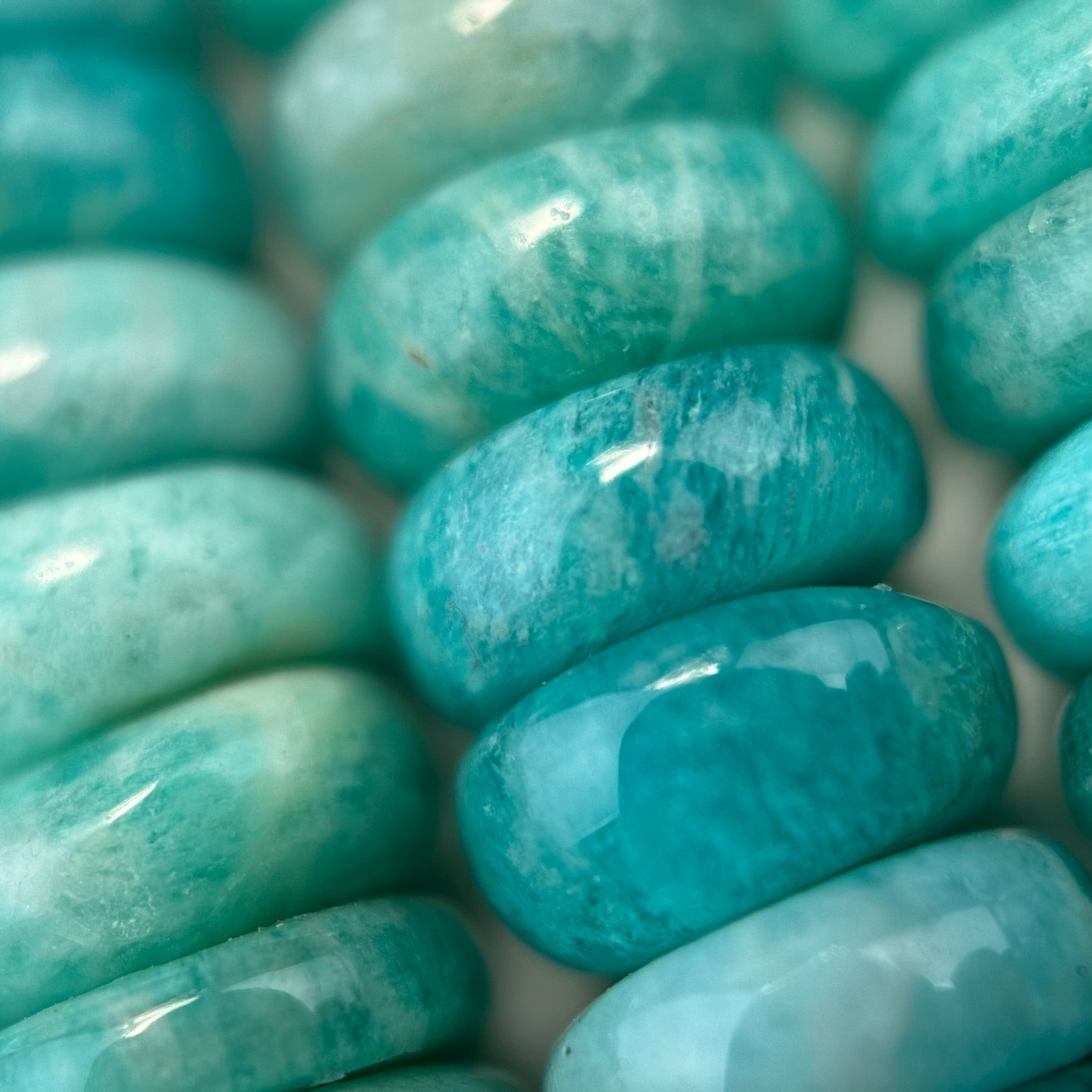 Brazilian Amazonite AAAA Rondelle Gemstone Beads image 1