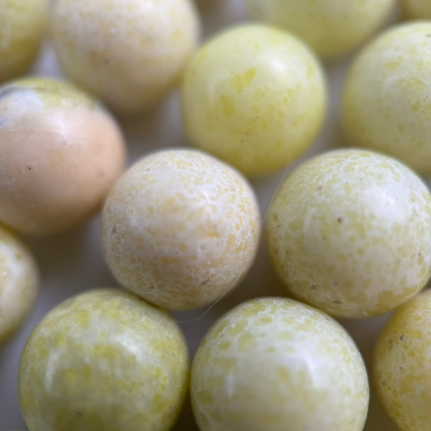 Lemon Serpentine Polished Round Beads image 3