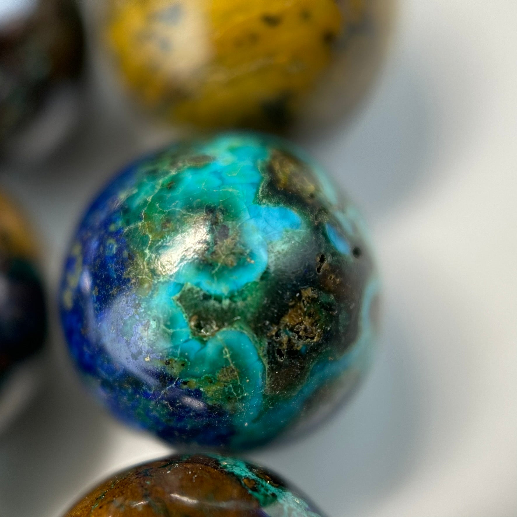 Azurite-Malachite AA Polished Round Beads image 6